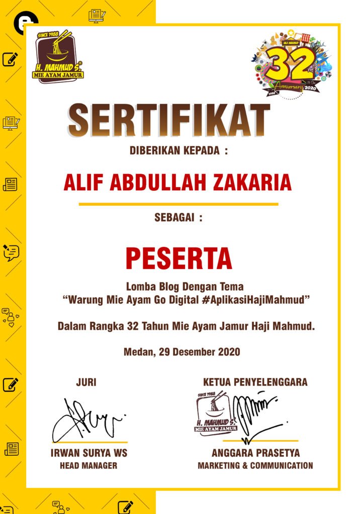 Peserta Lomba Blog Mie Ayam Haji Mahmud